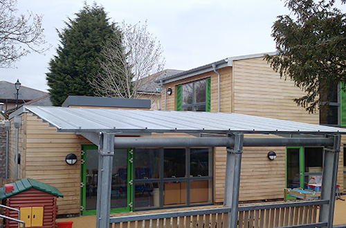 Examples of glazing and guttering roofing