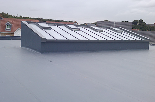 An example of single ply roofing